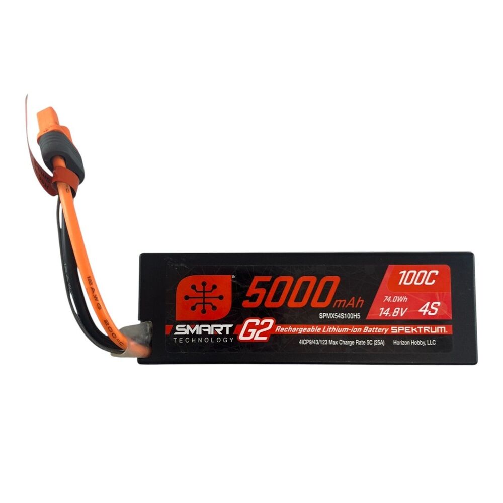 Spektrum Accessories 5000mAh 4S 14.8V Smart G2 LiPo 100C IC5 SPMX54S100H5